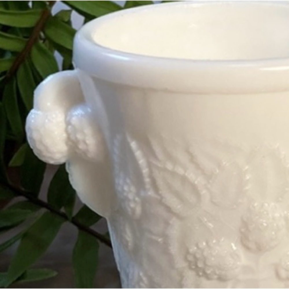 Vintage Milk Glass Berry Vase - Picture 2 of 14
